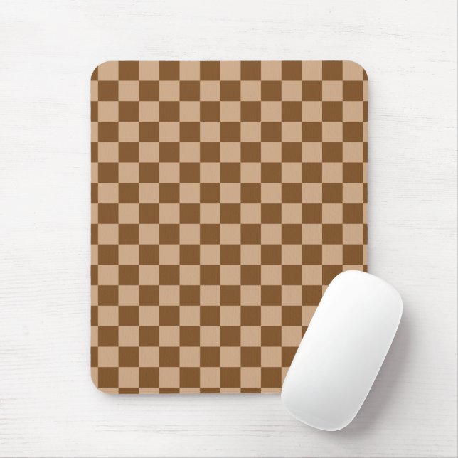 Retro Brown Checkered Mousepad (Mit Mouse)