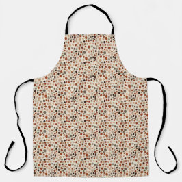 Retro Brown Dot Pattern All-Over Print Apron Schürze