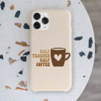 Retro Brown Funny Halblehrer Halbtagskaffee