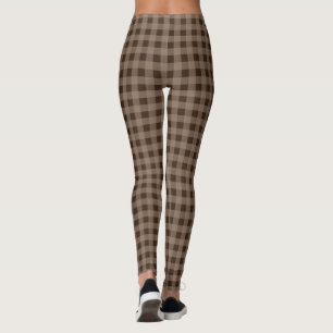Retro Brown Karierte Leggings