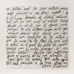 Retro Brown Tinte Manuskript Textur Puzzle