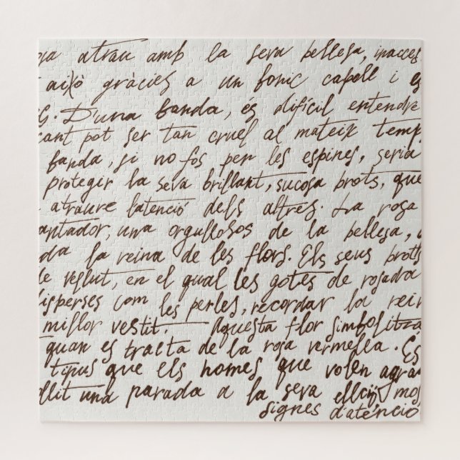 Retro Brown Tinte Manuskript Textur Puzzle (Vertikal)