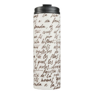 Retro Brown Tinte Manuskript Textur Thermosbecher
