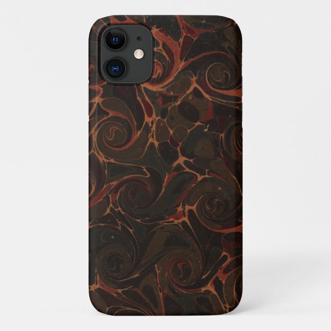 Retro Brown Wirbel Case-Mate iPhone Hülle (Rückseite)