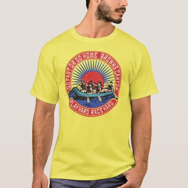 Retro Browns Canyon Rafting. T-Shirt (Vorderseite)