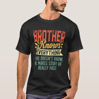 Retro Bruder weiß alles Männer Vatertag 1 T-Shirt