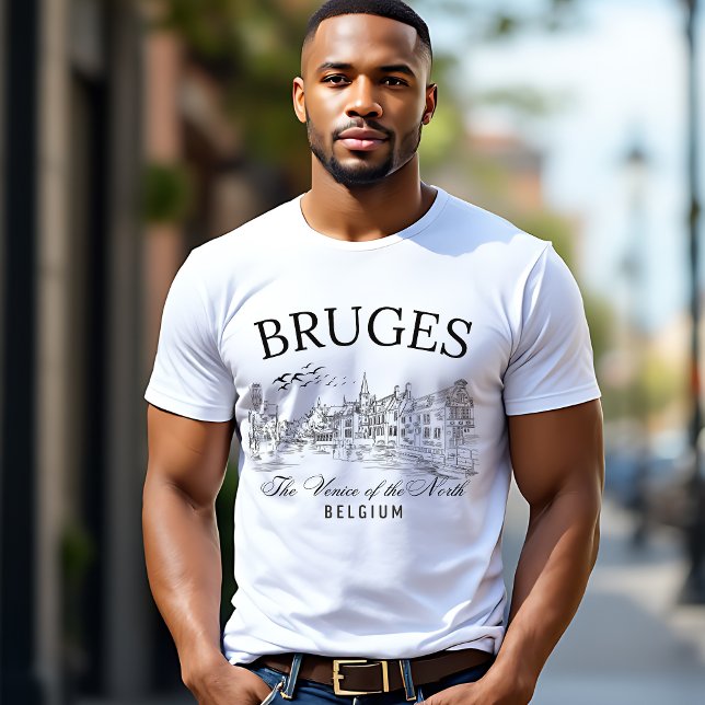 Retro Bruges Belgium – Classic European Cities T-Shirt (Von Creator hochgeladen)