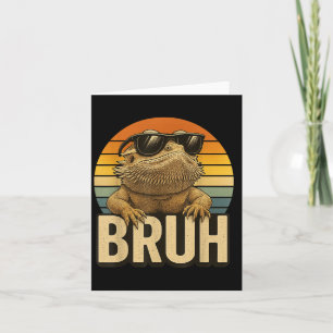 Retro Bruh Bartagame Lustiger Leguan Vintage Karte