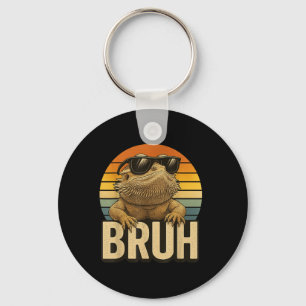 Retro Bruh Bartagame Lustiger Leguan Vintage Schlüsselanhänger