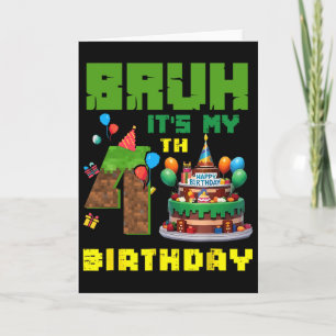 Retro Bruh Ich hab meinen 4. Geburtstag Pixel-Tort Karte