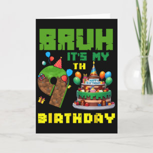 Retro Bruh Ich hab meinen 9. Geburtstag Pixel-Tort Karte
