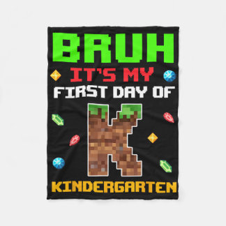 Retro Bruh Mein Erster Tag Im Kindergarten Zurück Fleecedecke