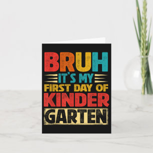 Retro Bruh seinen ersten Kindergartentag Karte