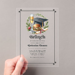 Retro Brunch Graduation Party Acryleinladungen