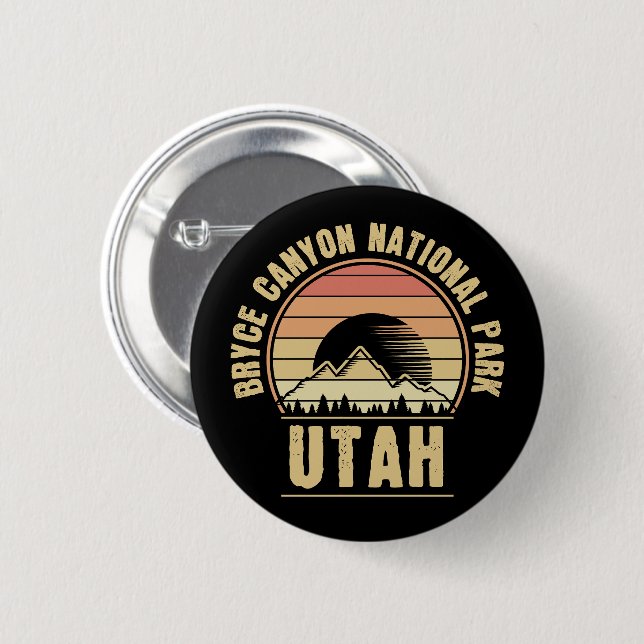 Retro Bryce Canyon Nationalpark Utah Button (Vorne & Hinten)