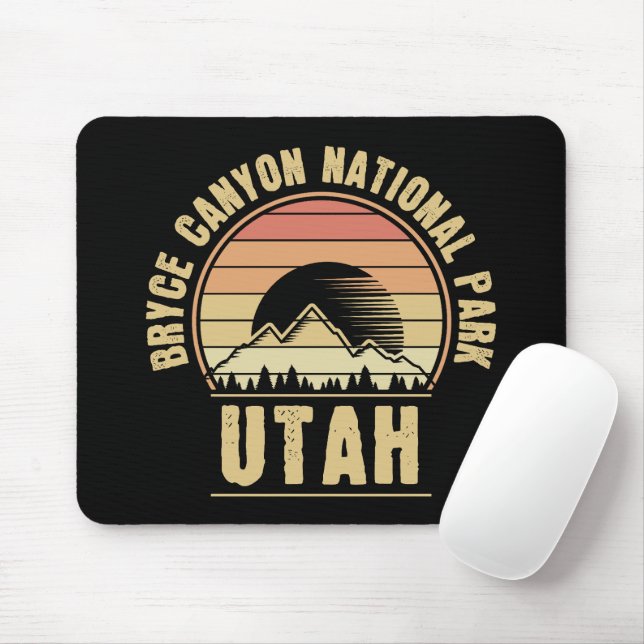 Retro Bryce Canyon Nationalpark Utah Mousepad (Mit Mouse)