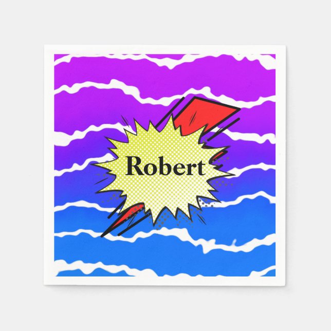 Retro bubble color comic serviette (Vorderseite)