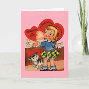 Retro-Bubble-Gum-Valentinstagskarte Feiertagskarte