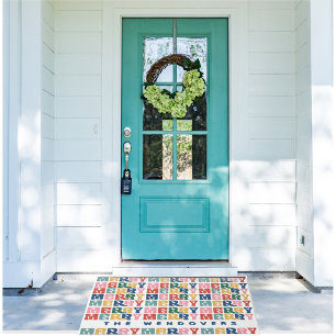 Retro Bubble Letter Custom Christmas Fußmatte