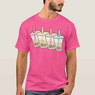 Retro-Bubble-Tea-Shirts Frauen Boba-Milch-T-Shirt T-Shirt
