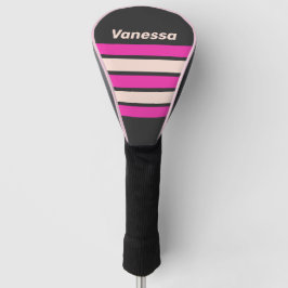 Retro Bubblegum Across Striping with Name Golf Headcover