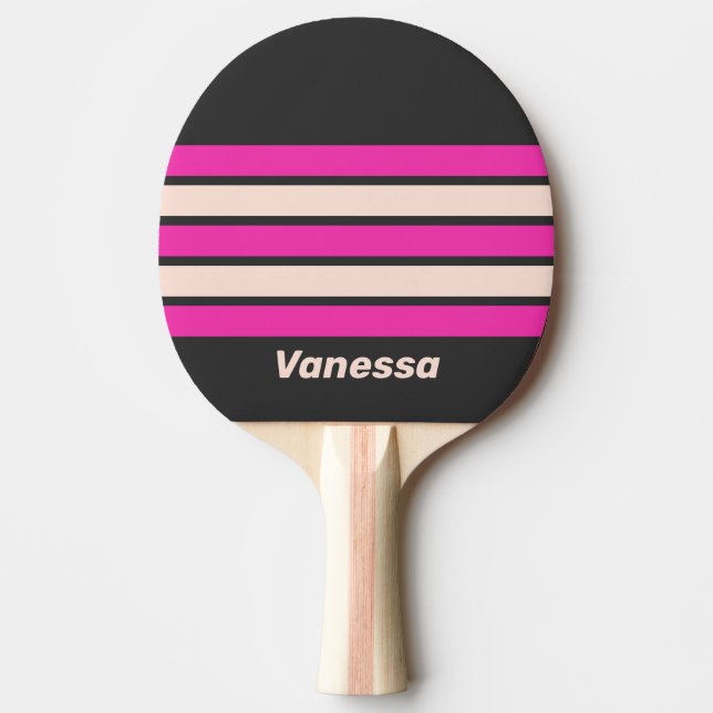 Retro Bubblegum Across Striping with Name Tischtennis Schläger (Vorderseite)
