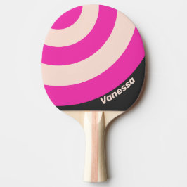 Retro Bubblegum Kreis Streifen mit Namen Tischtennis Schläger