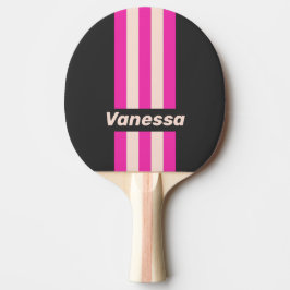 Retro Bubblegum Pin Streifen mit Namen Tischtennis Schläger
