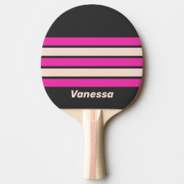 Retro Bubblegum quer gestreift mit Namen Tischtennis Schläger