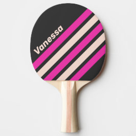 Retro Bubblegum Schrägstreifen mit Namen Tischtennis Schläger