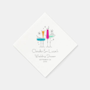 Retro Bubbly Champagne Brautparty Serviette