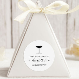 Retro Bubbly Champagne Coupe Glass Bachelorette Runder Aufkleber