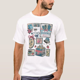 Retro Buch Liebe Lesen Buch Bibliothekar Coquette T-Shirt