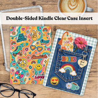 Retro-Buch-Vibes Kindle-Doppelseitige Insert-Karte Einladung