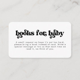 Retro-Bücher für die Babydusche-Abschlusskarte Begleitkarte