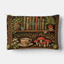 Retro Bücherregal Libellen Blumenmuster