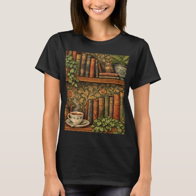 Retro-Buchliebhaber-Kunst T-Shirt (Vorderseite)