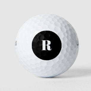 Retro-Buchstaben Schwarz-Weiß Golfball