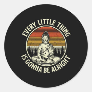 Retro-Buddha Vintage Spirituelles Zitat Buddhismus Runder Aufkleber