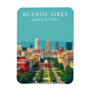 Retro Buenos Aires Argentinien Reisen Souvenir Magnet
