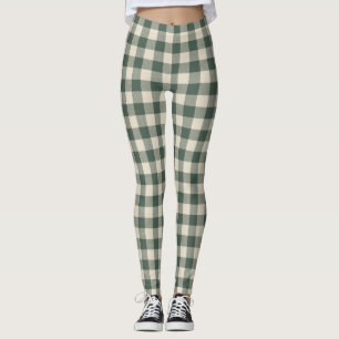 Retro Buffalo Kariert Tartan Muster Forest Green Leggings