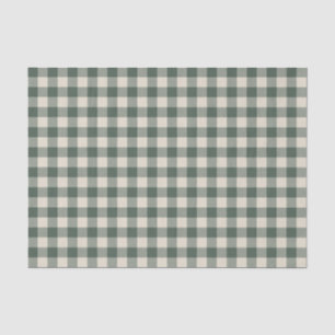 Retro Buffalo Kariert Tartan Muster Forest Green Seidenpapier