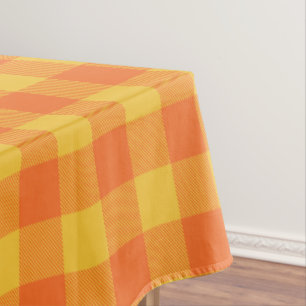 Retro Buffalo Kariert Tartan Muster Gelb Orange Tischdecke