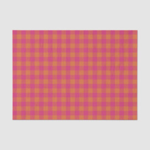 Retro Buffalo Kariert Tartan Muster Pink und Orang Seidenpapier