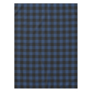 Retro Buffalo Kariert Tartan Pattern Black Navy Bl Tischdecke