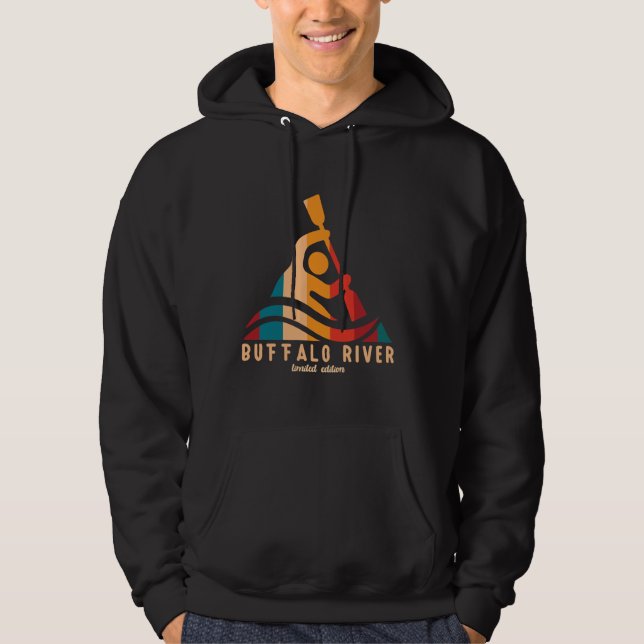 Retro Buffalo River Kayaking Hoodie (Vorderseite)