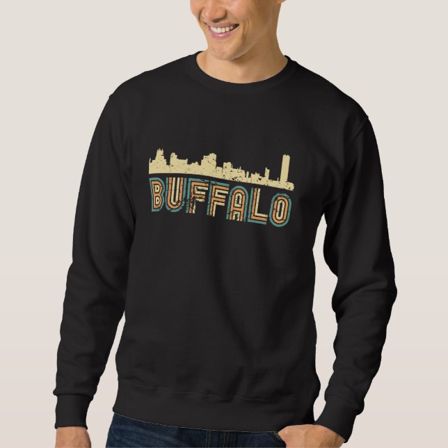 Retro Buffalo Skyline Vintag Citycape Buffalo Ne Sweatshirt (Vorderseite)