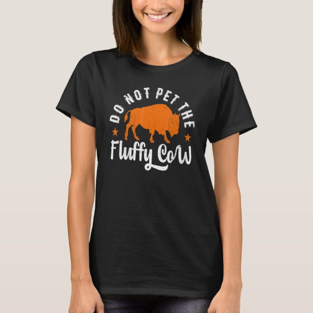 Retro Büffel Bison Bitte Nicht Den Fluffigen Cow V T-Shirt (Vorderseite)