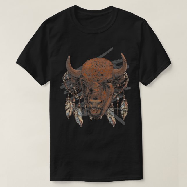 Retro Büffel  T-Shirt (Design vorne)