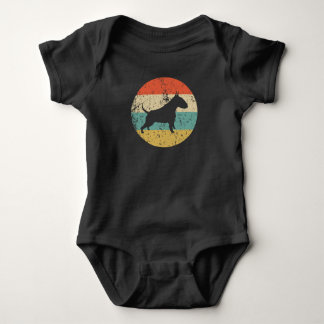 Retro Bull Terrier Icon Silhouette Baby Strampler